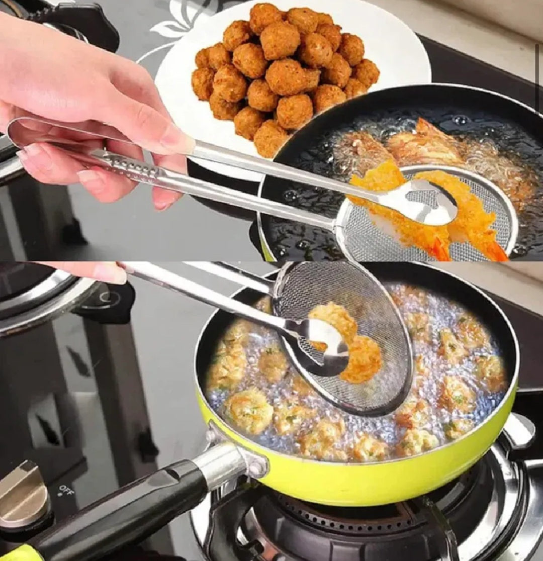 2 in 1 Frying Filter Spoon | Stainless Steel Mesh Oil Strainer