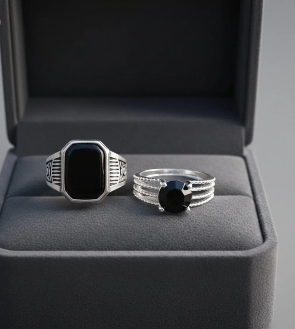 Romantic Matching Couple Rings – Perfect Promise Set