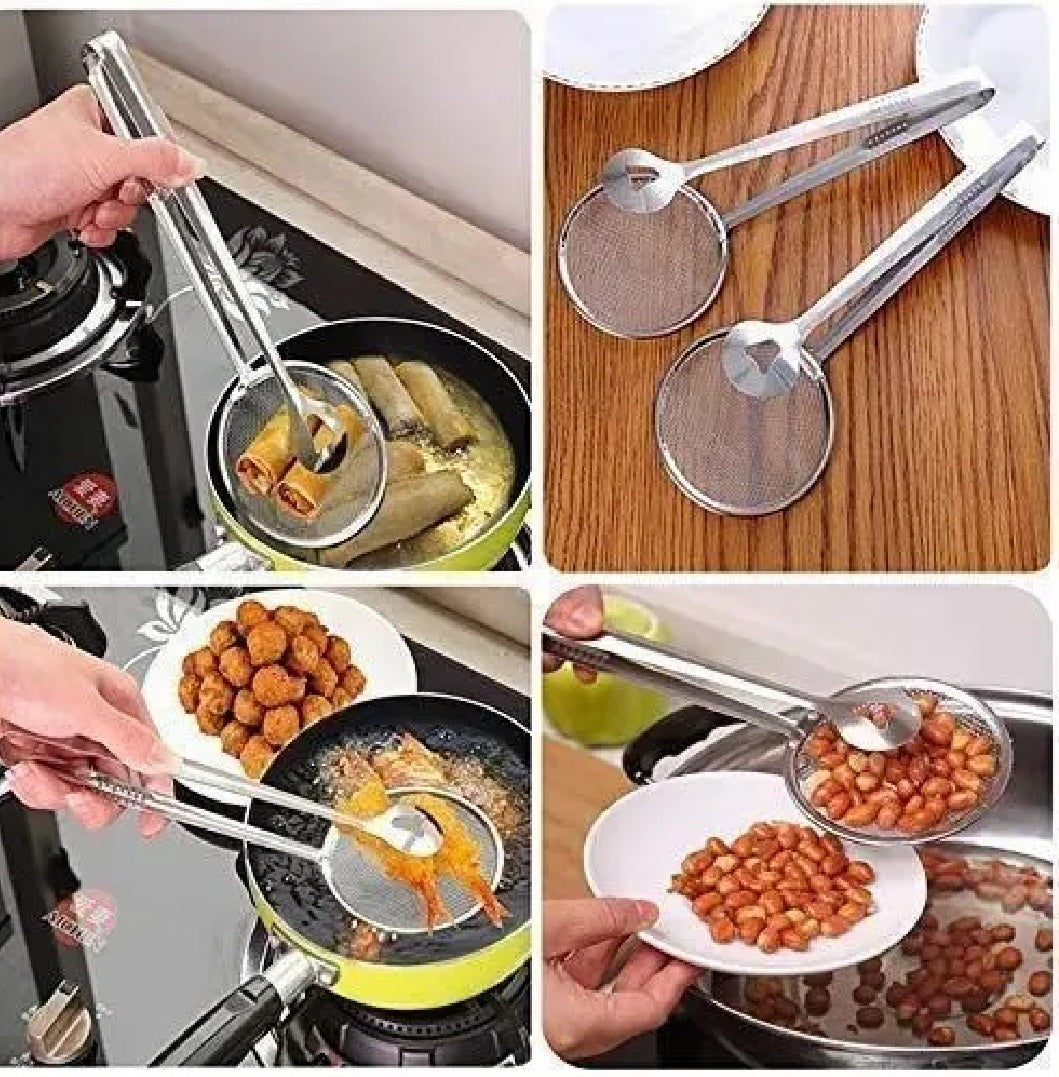 2 in 1 Frying Filter Spoon | Stainless Steel Mesh Oil Strainer