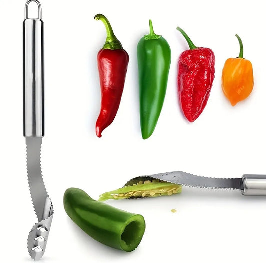 Pepper Core Cleaner, Vegetable Slicer Cutter, Corers Seed Remover, Jalapeno Pepper Corer Cutter Slicer, Core Seed Remover, Steel Pepper Core Seeder, Multifunction Fruit And Vegetable Corer