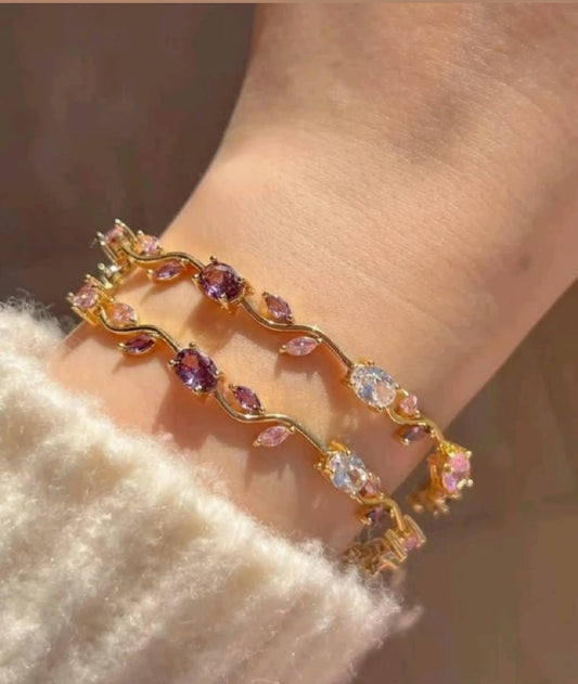 Elegant Silver Plated Tulip Bracelet for Girls/Women