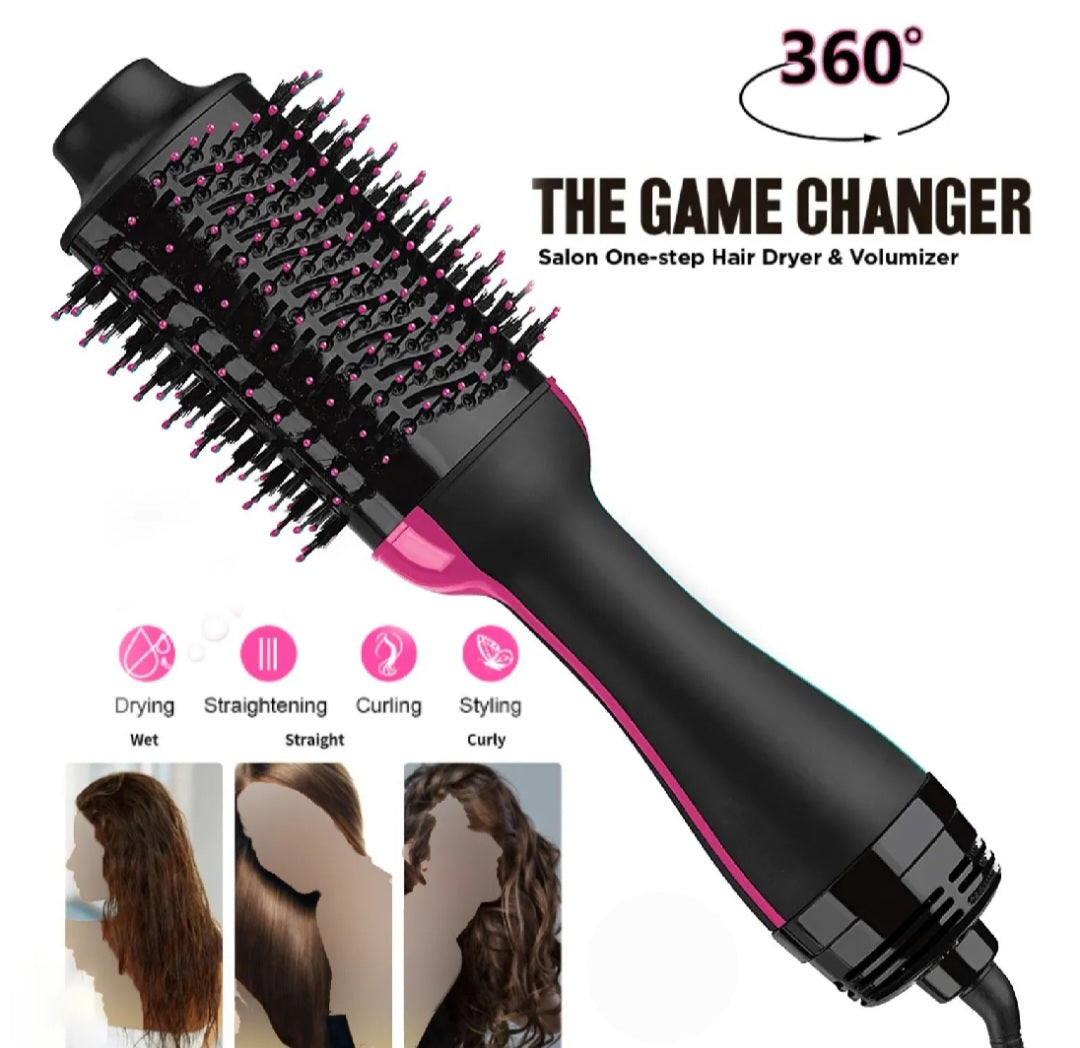 3-in-1 Hair Dryer, Straightener & Hair Curler Brush