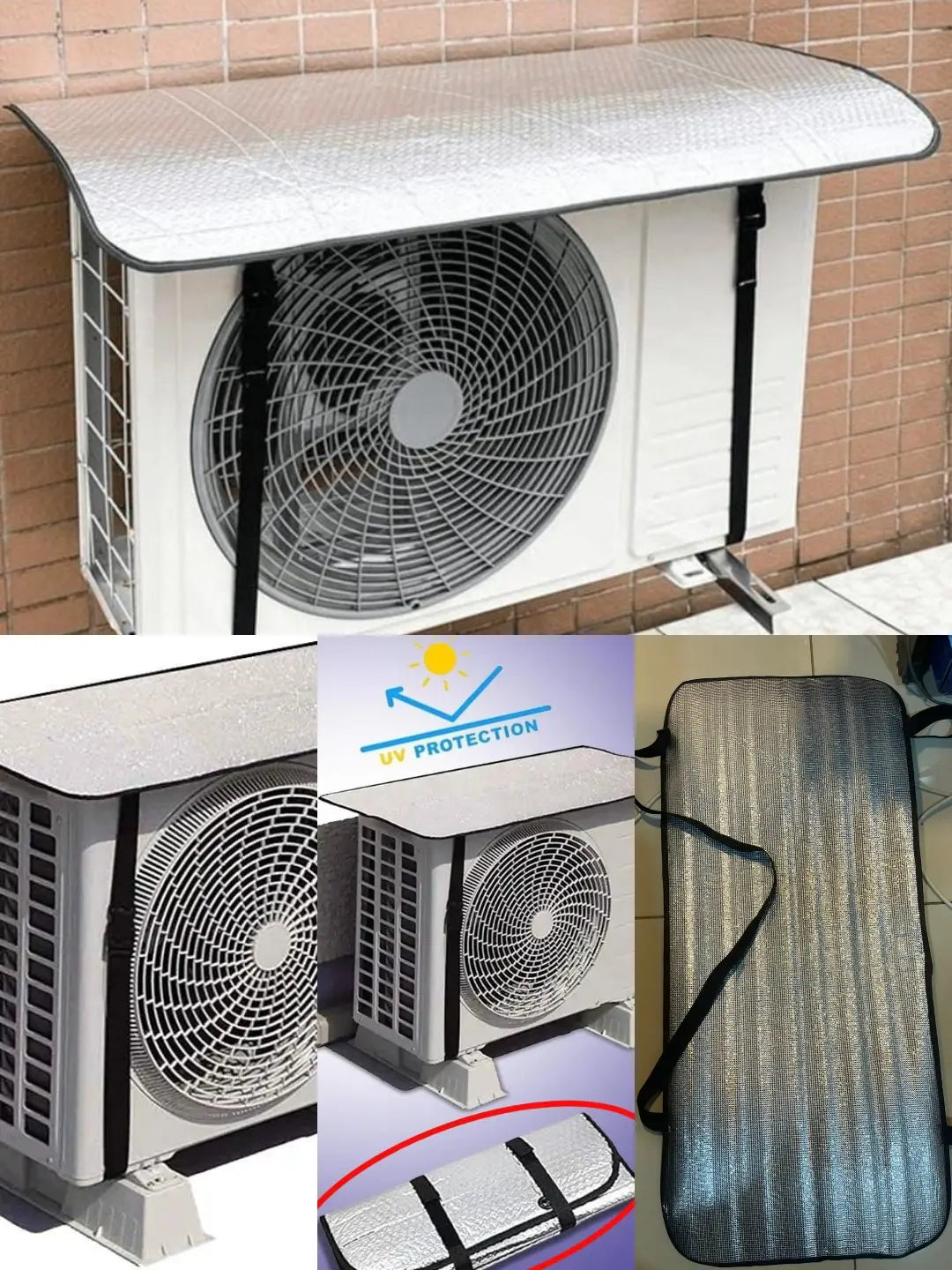 AC Outdoor Unit Protector Aluminium Cover With Straps