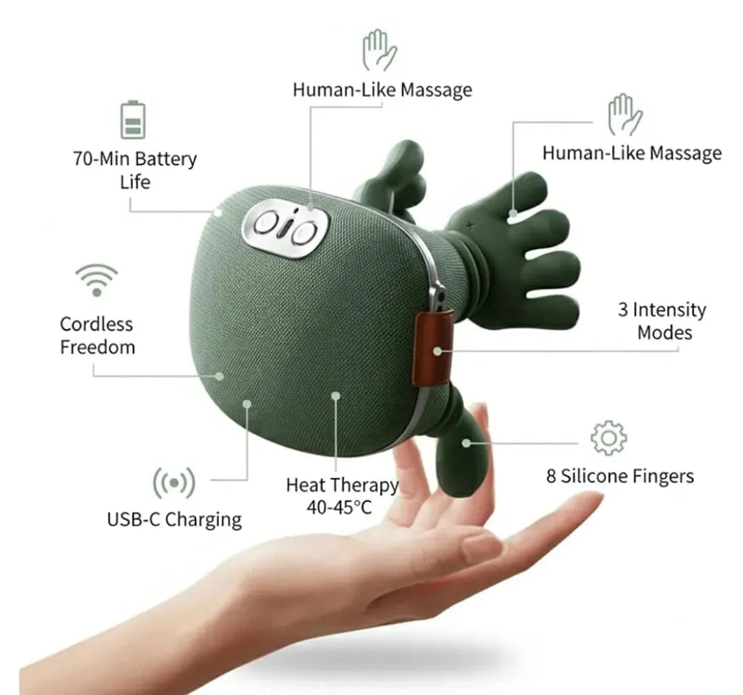 Rechargeable Hand Shape Shoulder and Neck Massager for Pain Relief