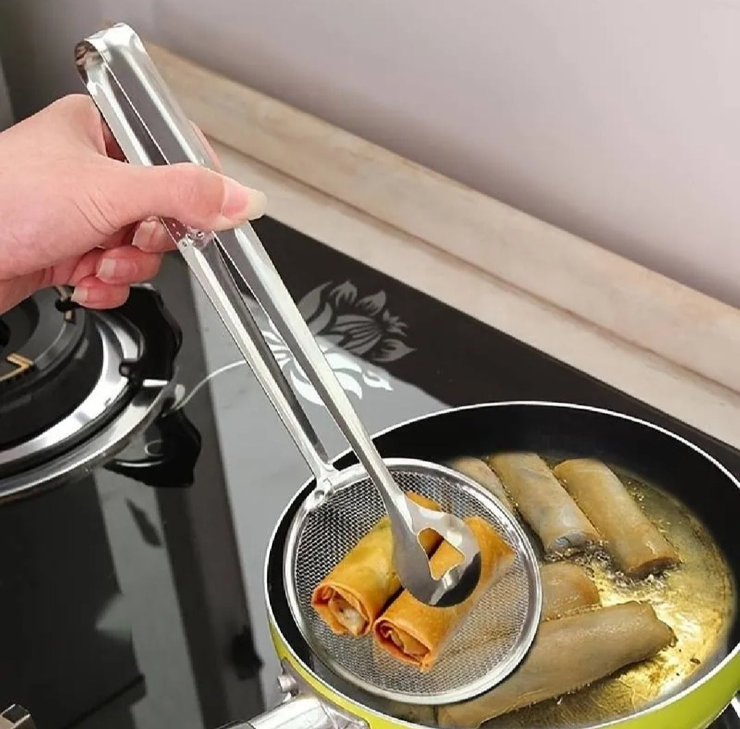 2 in 1 Frying Filter Spoon | Stainless Steel Mesh Oil Strainer
